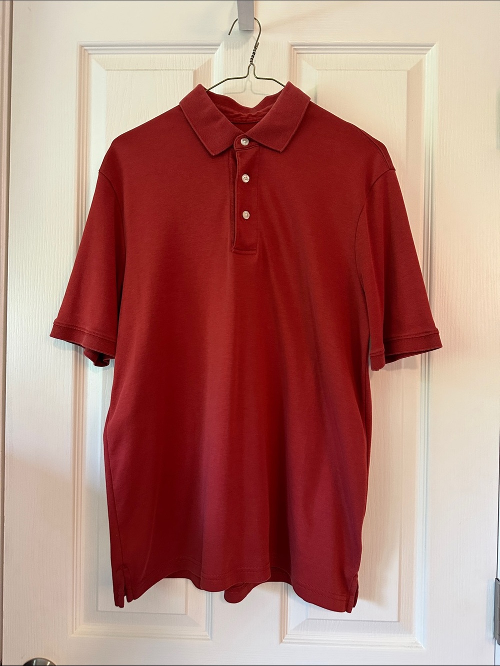 🔥4/$45🔥Lands' End Men's Deep Red Short-Sleeve Polo